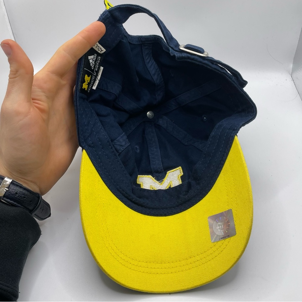 Adidas Michigan Wolverines Hat One Size Fits All Blue Yellow Hail To The Victors - Picture 6 of 9